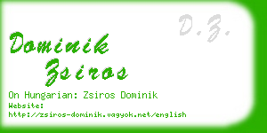 dominik zsiros business card